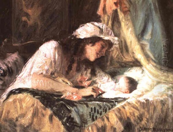 Mother And Child Oil Painting by Harry Herman Roseland