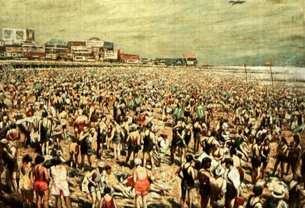 Coney Island Oil Painting by Harry Herman Roseland