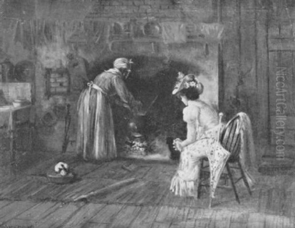 Before The Fire Oil Painting by Harry Herman Roseland