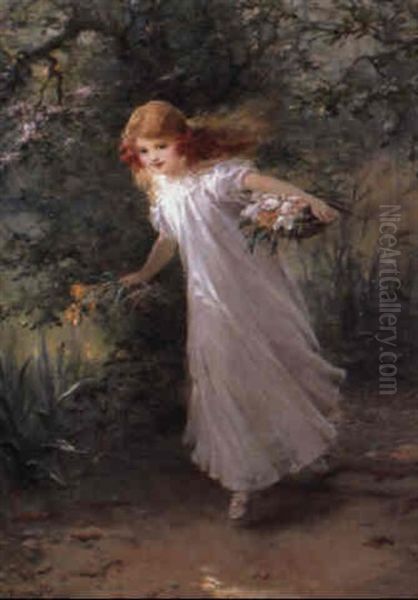 Picking Flowers Oil Painting by Alexander Rosell