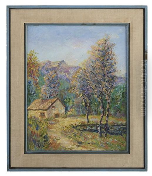 Autumn Dawn Over The Mountain Valley Oil Painting by Charles Rosen