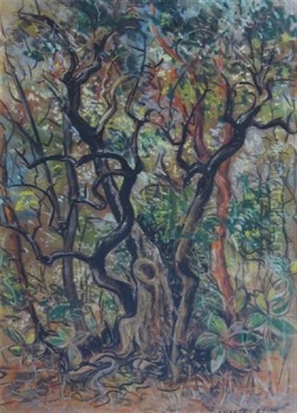 Forest Scene Oil Painting by Charles Rosen