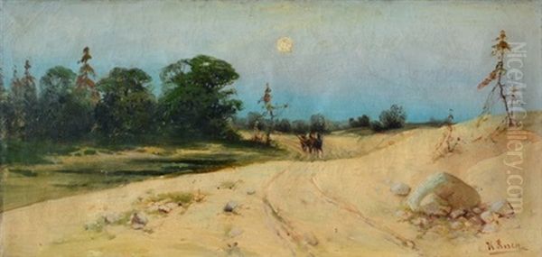 The Road In The Dunes Oil Painting by Karl Rosen