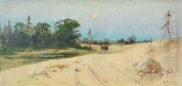 The Road In The Dunes Oil Painting by Karl Rosen