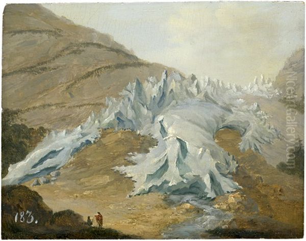 Wanderer Auf Dem Grindelwaldgletscher In Der Schweiz Oil Painting by Friedrich Rosenberg