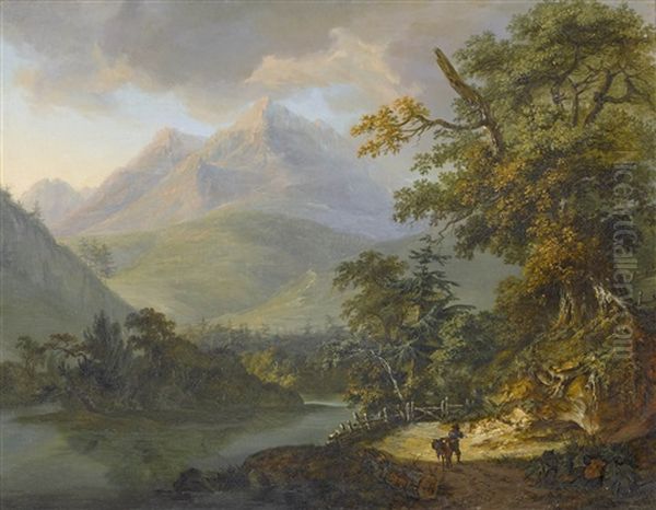 Lauerzersee Mit Mythen Oil Painting by Friedrich Rosenberg