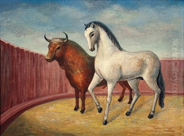 Toro Y Caballo Oil Painting by Emilio Rosenblueth