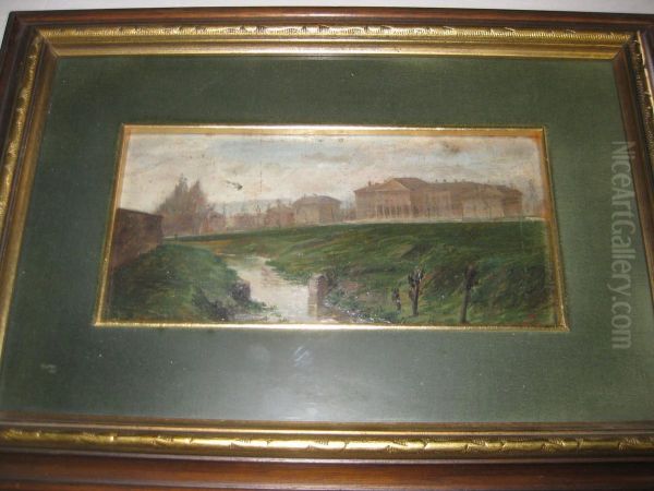 Veduta Di Villa In Campagna Oil Painting by Achille Boschi