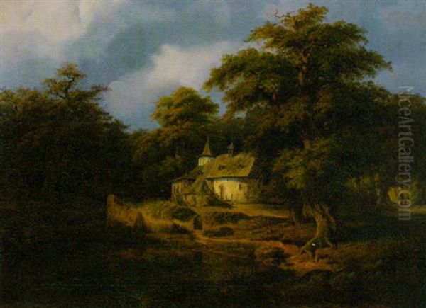 Alte Kapelle Auf Einer Waldlichtung Oil Painting by Johann Heinrich Jacob Christian Rosenkranz