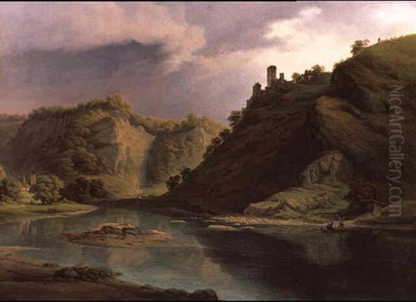 Motiv Bei Geilnau An Der Lahn Oil Painting by Johann Heinrich Jacob Christian Rosenkranz