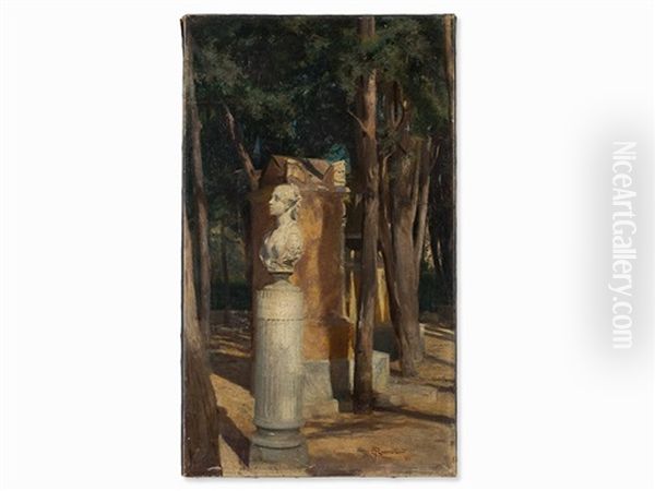 Forest Clearing With Cenotaphs Oil Painting by Christian Emil Rosenstand