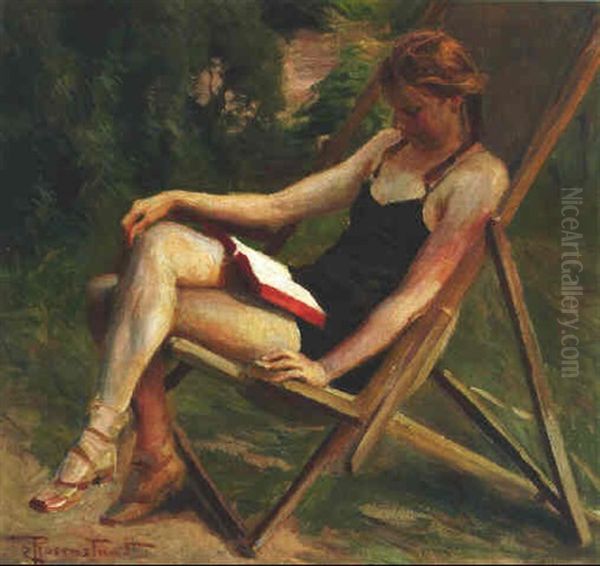 Sommertag Im Garten Oil Painting by Christian Emil Rosenstand