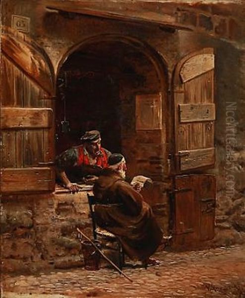 The Friar Reads A Letter For The Blacksmidt by Vilhelm Rosenstand