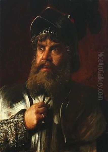 Portrait Of Man In Armor Oil Painting by Vilhelm Rosenstand