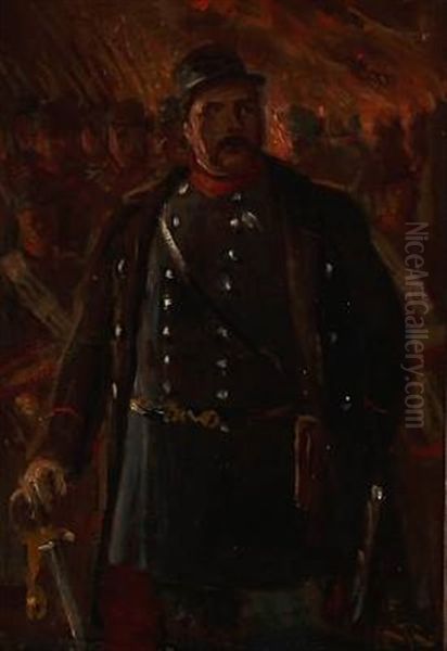 Portrait Of Major Henckel by Vilhelm Rosenstand