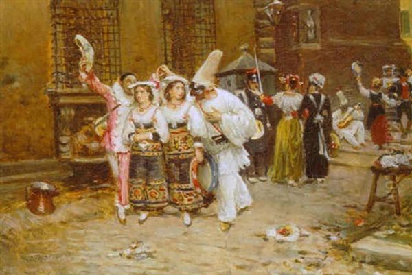 Romersk Karneval Oil Painting by Vilhelm Rosenstand