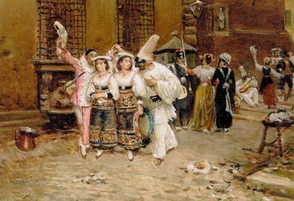 Romersk Karneval Oil Painting by Vilhelm Rosenstand