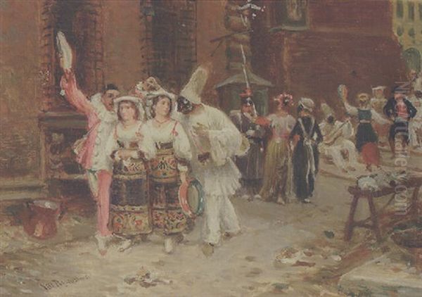 Italiensk Karneval Oil Painting by Vilhelm Rosenstand