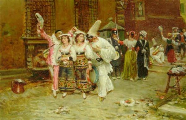 Romersk Karneval Oil Painting by Vilhelm Rosenstand