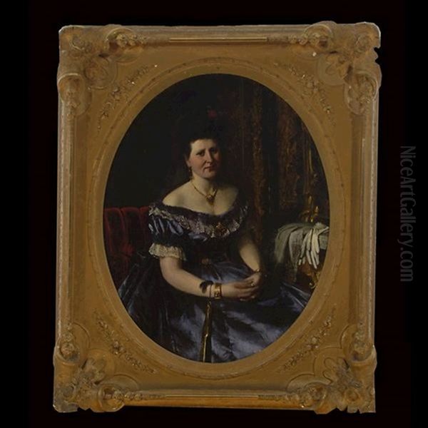 Portrait Of Anna Mckenna Tillman Oil Painting by Tobias Edward Rosenthal