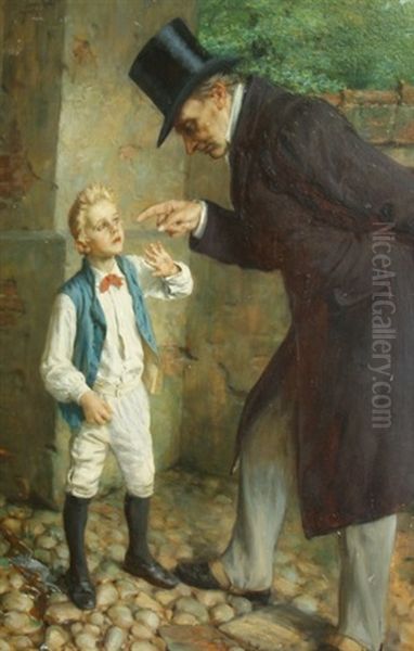 A Valuable Lesson Oil Painting by Tobias Edward Rosenthal