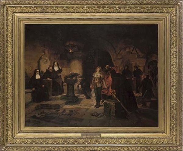 The Cloister Courtroom, A Scene From Marmion Oil Painting by Tobias Edward Rosenthal