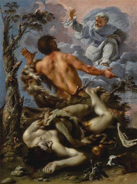 Cain And Abel Oil Painting by Alessandro Rosi