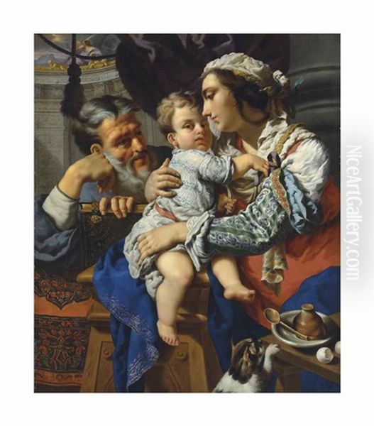 The Holy Family Oil Painting by Alessandro Rosi