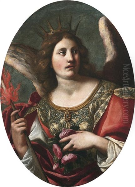 Allegorie Der Gerechtigkeit; Allegorie Des Uberflusses (+ Another; Pair) Oil Painting by Alessandro Rosi