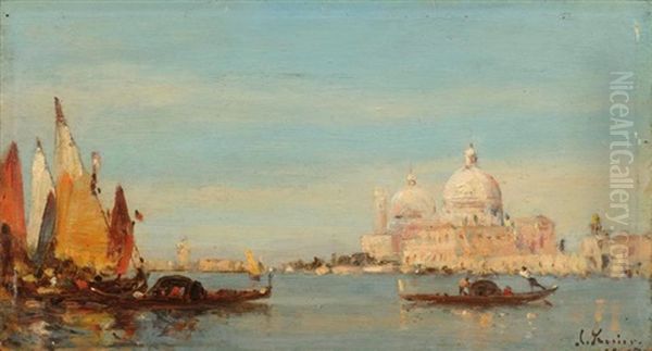 Blick Auf Santa Maria Della Salute, Venedig Oil Painting by Amedee Rosier