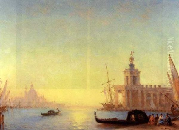 La Lagune A Venise Oil Painting by Amedee Rosier