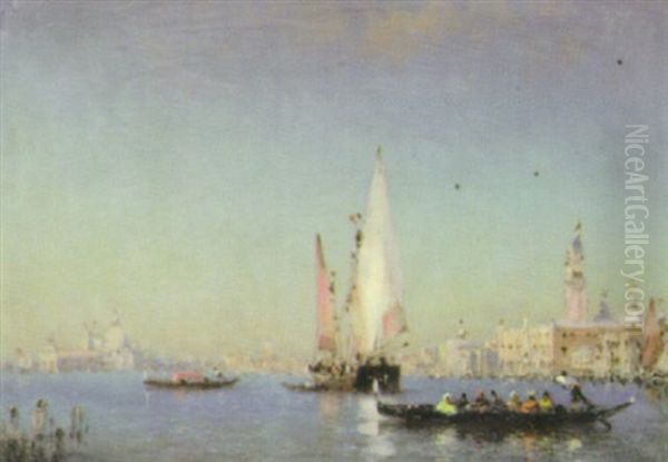 Venise, L'entree Du Grand Canal Oil Painting by Amedee Rosier