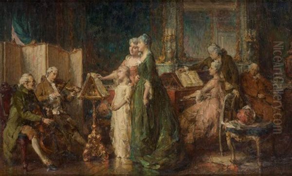 La Musique De Chambre Oil Painting by Jean Guillaume (Jan Willem) Rosier