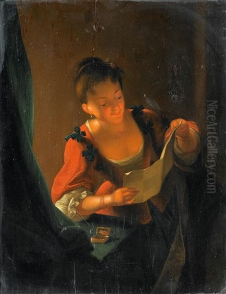 Der Liebesbrief Oil Painting by Johannes Rosierse