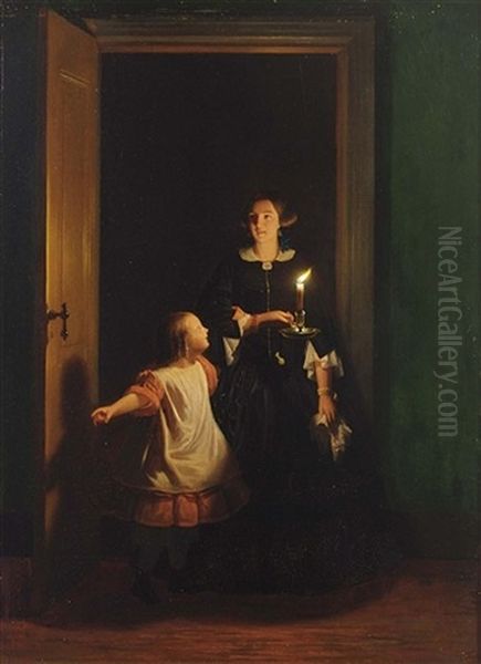 The Surprise Oil Painting by Johannes Rosierse