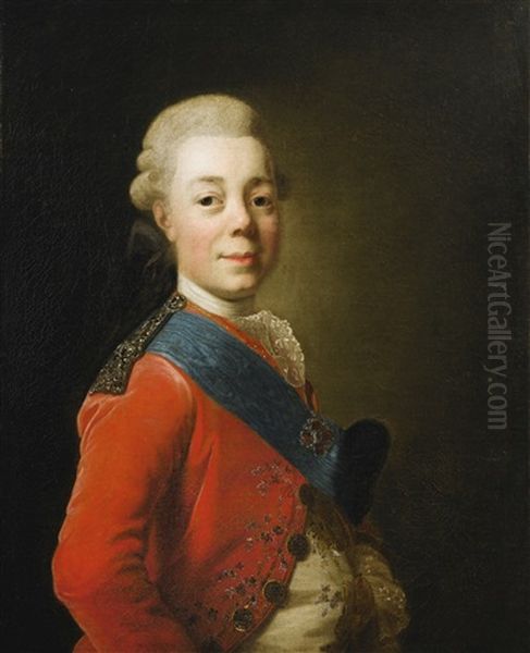 Portrait Of The Emperor Paul I Of Russia Oil Painting by Alexander Roslin