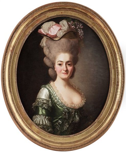 Portrait Of A Lady, Called Marchioness De Vaxen Oil Painting by Alexander Roslin