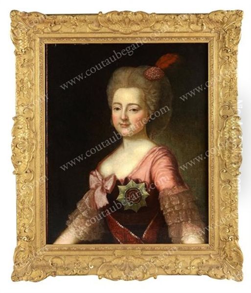 Portrait De L'imperatrice Maria Feodorovna, Epouse De L'empereur Paul Ier De Russie Oil Painting by Alexander Roslin