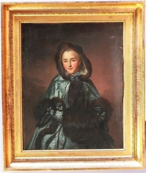 Portrait De Jeune Femme Au Manchon Oil Painting by Alexander Roslin