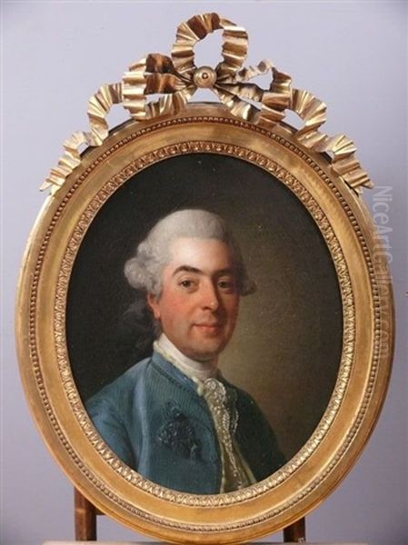 Portrait De Charles-marin De La Haye, Fermier General Du Roi Oil Painting by Alexander Roslin