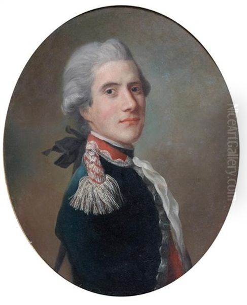 Portrait Du Comte De Tressan Dit Freluche, Portant L'uniforme Du Capitaine Des Gardes Francaises Oil Painting by Alexander Roslin