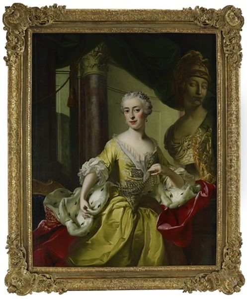 Portrait Of Maria Felice Colonna, Princess Of Buccheri And Villafranca, In The Palace Interior Oil Painting by Alexander Roslin