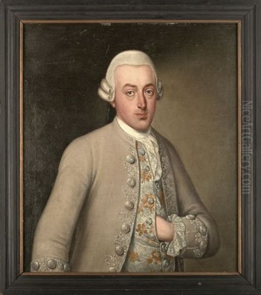 Portrait Of A Gentleman (+ Another; Pair) Oil Painting by Alexander Roslin