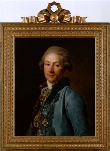 Friherre Christoffer Bogislaus Zibet Oil Painting by Alexander Roslin