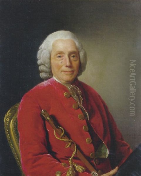 Portraet Af Adrien Jacques Puissant, Ecuyer Seigneur De La Villeguris Fermiergeneral Oil Painting by Alexander Roslin