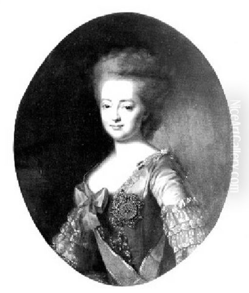 Portrait De La Princesse Sophie Von Wurtenberg, Grande Duchesse Maria Fedorovna Oil Painting by Alexander Roslin