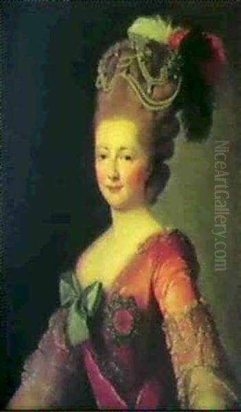 Czarina Maria Feodorowna, Gift Med Czar Paul I Af Rusland,  Maria Feodorowna, Fodt Prinsesse Eugenie, Datter Af Marie... Oil Painting by Alexander Roslin