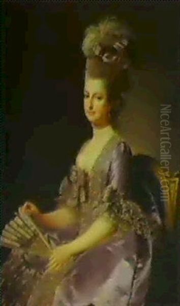 Portrait Of Maria Kristina Of Austria (1742-1798) Oil Painting by Alexander Roslin