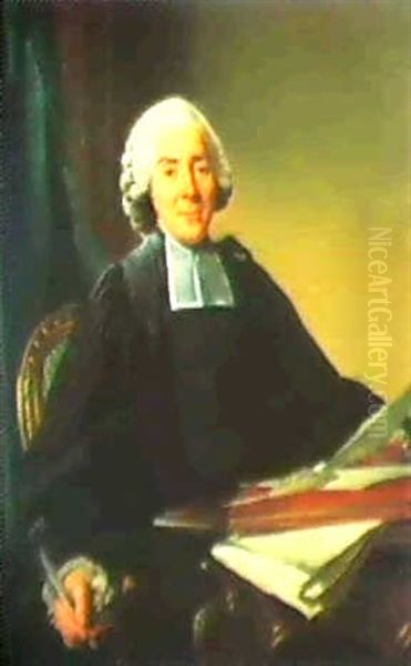 Portrait Of The Abbe De Canny, Marquis De Nantouiellet Oil Painting by Alexander Roslin