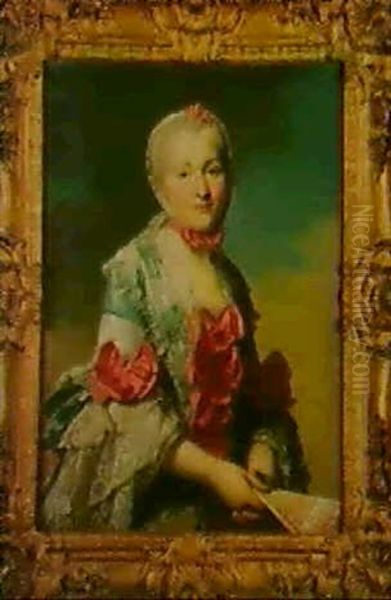 Portratt Av Charlotte Suzanne                               D'holbach (1733 - 1814) Oil Painting by Alexander Roslin